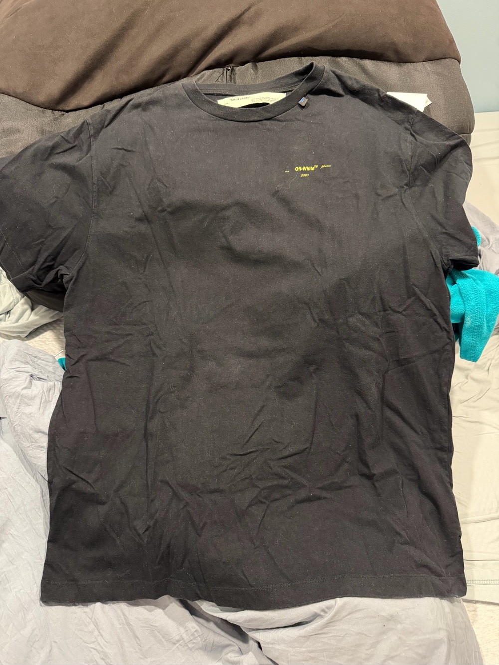 Men’s S Off-White Yellow Brush Arrows T-shirt 2020 Virgil Abloh SS 2020
